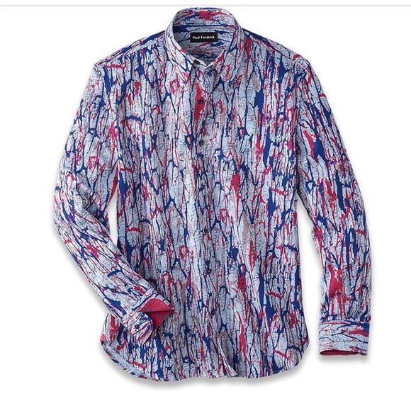 🌹 Paul Fredrick Abstract Casual Shirt - Picture 1 of 5